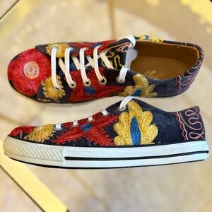 One of a kind Suzani Embroidered Sneakers NWOT
